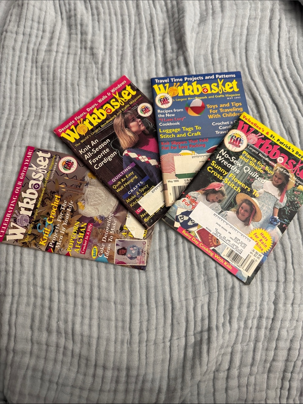 Vintage 1995 Lot of 4 The Workbasket and Home Arts Magazine Issues